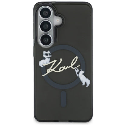 MagSafe maskica za Samsung Galaxy S26 Plus S947, Karl Lagerfeld, IML Choupette Karl Script Logo, Crna