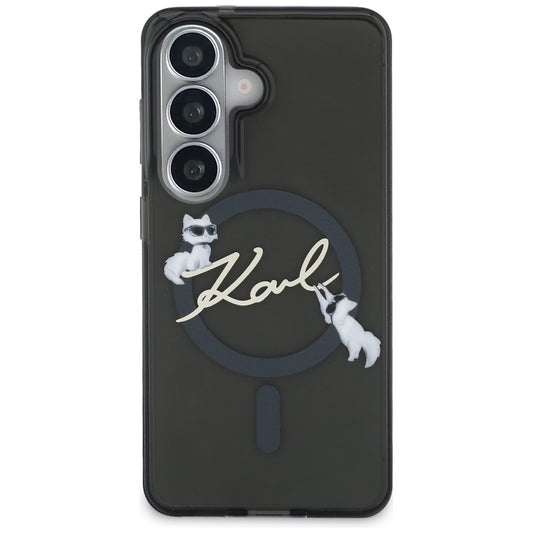 MagSafe maskica za Samsung Galaxy S26 Plus S947, Karl Lagerfeld, IML Choupette Karl Script Logo, Crna