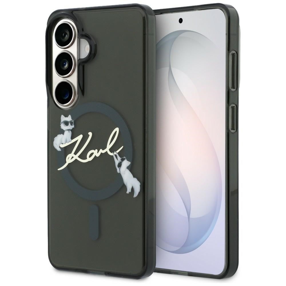 MagSafe maskica za Samsung Galaxy S26 Plus S947, Karl Lagerfeld, IML Choupette Karl Script Logo, Crna