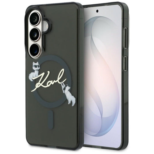 MagSafe maskica za Samsung Galaxy S26 Plus S947, Karl Lagerfeld, IML Choupette Karl Script Logo, Crna