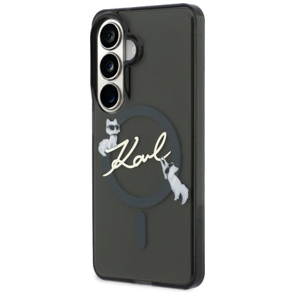 MagSafe maskica za Samsung Galaxy S26 Plus S947, Karl Lagerfeld, IML Choupette Karl Script Logo, Crna