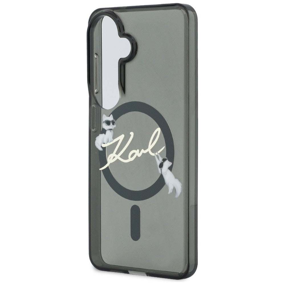 MagSafe maskica za Samsung Galaxy S26 Plus S947, Karl Lagerfeld, IML Choupette Karl Script Logo, Crna