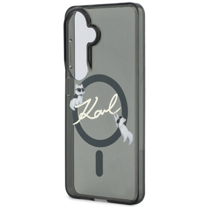 MagSafe maskica za Samsung Galaxy S26 Plus S947, Karl Lagerfeld, IML Choupette Karl Script Logo, Crna