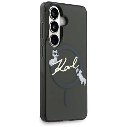 MagSafe maskica za Samsung Galaxy S26 Plus S947, Karl Lagerfeld, IML Choupette Karl Script Logo, Crna