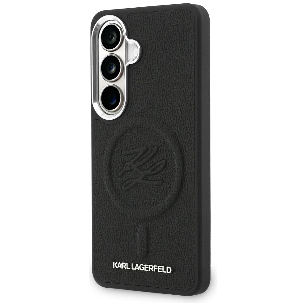 Futrola MagSafe za Samsung Galaxy S26 Plus S947, Karl Lagerfeld, Initial Logo Debossed, Crna