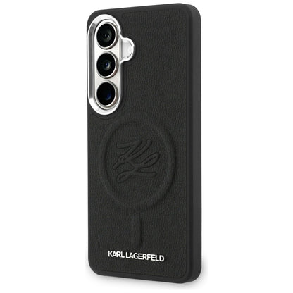 Futrola MagSafe za Samsung Galaxy S26 Plus S947, Karl Lagerfeld, Initial Logo Debossed, Crna