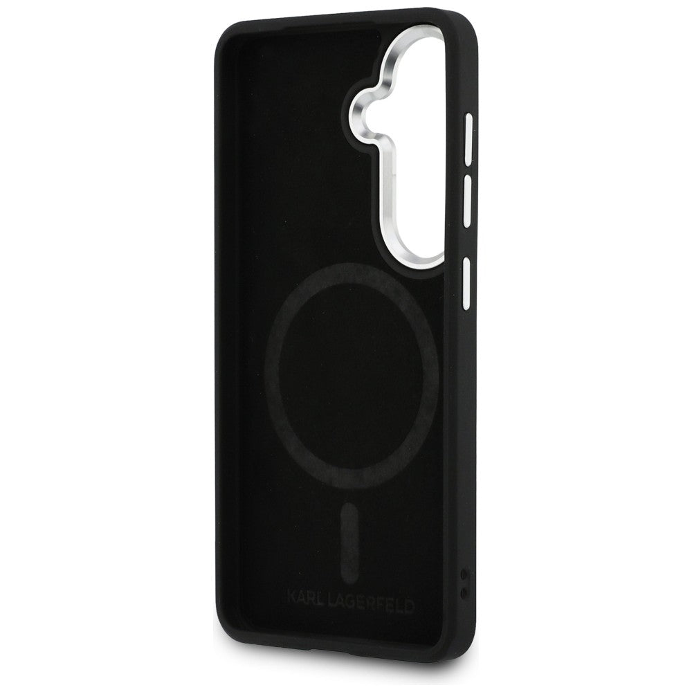 Futrola MagSafe za Samsung Galaxy S26 Plus S947, Karl Lagerfeld, Initial Logo Debossed, Crna