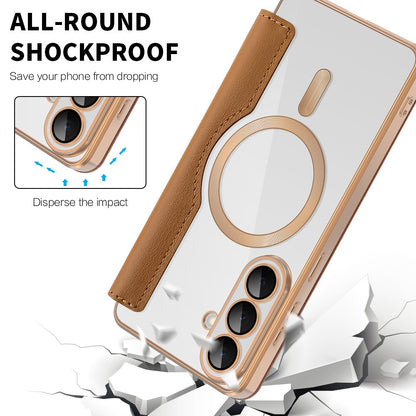 Futrola MagSafe za Samsung Galaxy S26 Plus, Techsuit, SmartMag Book, Smeđa