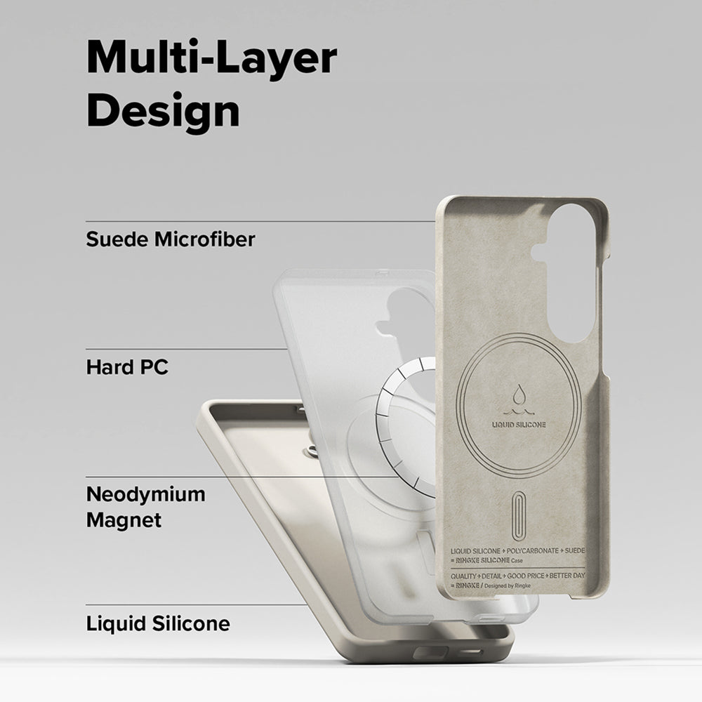 MagSafe futrola za Samsung Galaxy S26, Ringke, Silikon, Krem