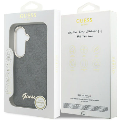 MagSafe futrola za Samsung Galaxy S26 S942, Guess, 4G Script Logo, Crna