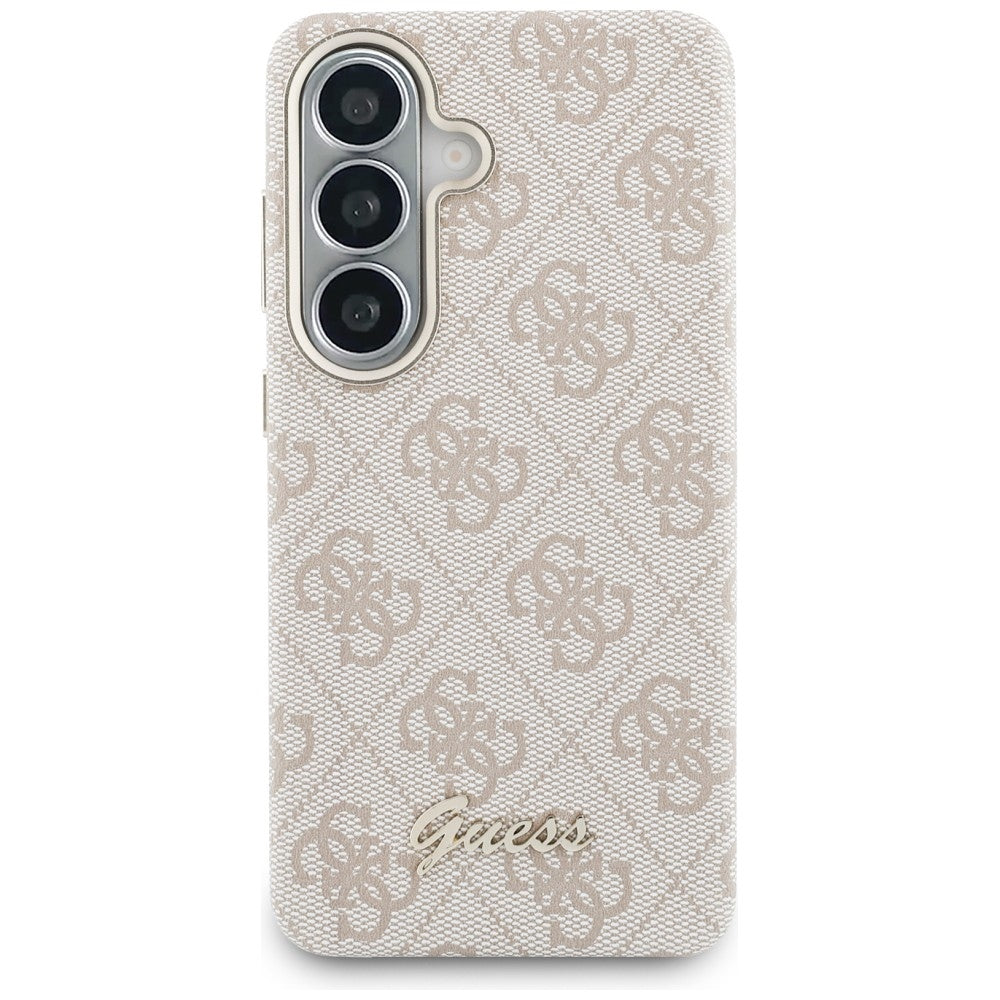 MagSafe torbica za Samsung Galaxy S26 S942, Guess, 4G Script Logo, Roza