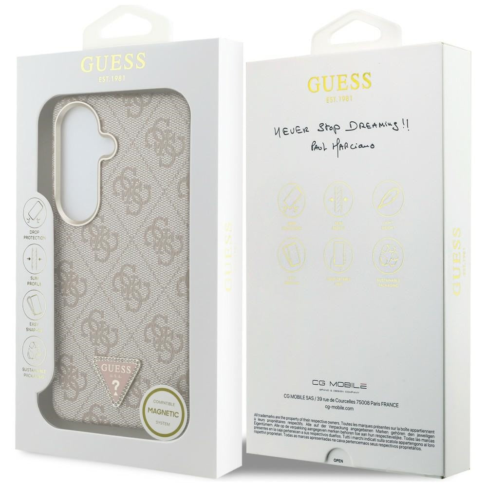 MagSafe futrola za Samsung Galaxy S26 S942, Guess, 4G Triangle Logo, Roza