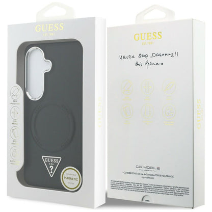 MagSafe futrola za Samsung Galaxy S26 S942, Guess, Embossed Ring Triangle Logo, Crna
