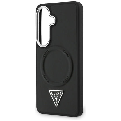 MagSafe futrola za Samsung Galaxy S26 S942, Guess, Embossed Ring Triangle Logo, Crna