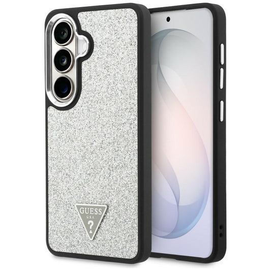 MagSafe maska za Samsung Galaxy S26 S942, Guess, Fixed Glitter Triangle Logo, Srebrna