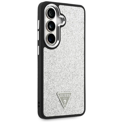 MagSafe maska za Samsung Galaxy S26 S942, Guess, Fixed Glitter Triangle Logo, Srebrna
