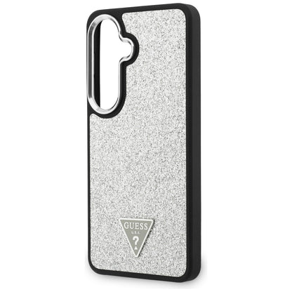 MagSafe maska za Samsung Galaxy S26 S942, Guess, Fixed Glitter Triangle Logo, Srebrna