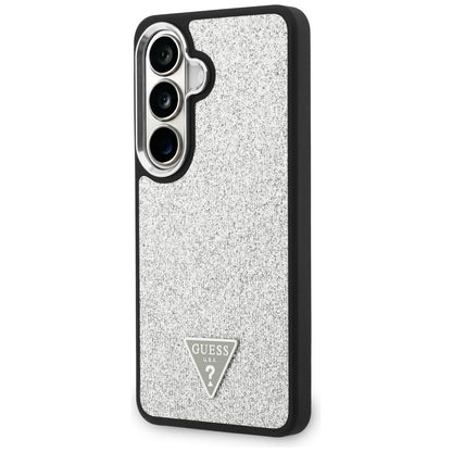 MagSafe maska za Samsung Galaxy S26 S942, Guess, Fixed Glitter Triangle Logo, Srebrna