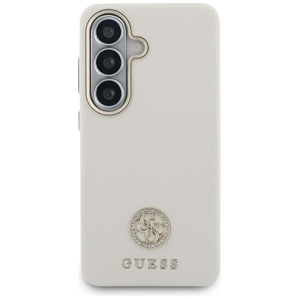 MagSafe futrola za Samsung Galaxy S26 S942, Guess, Rhinestone Round Logo, Bež
