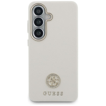 MagSafe futrola za Samsung Galaxy S26 S942, Guess, Rhinestone Round Logo, Bež