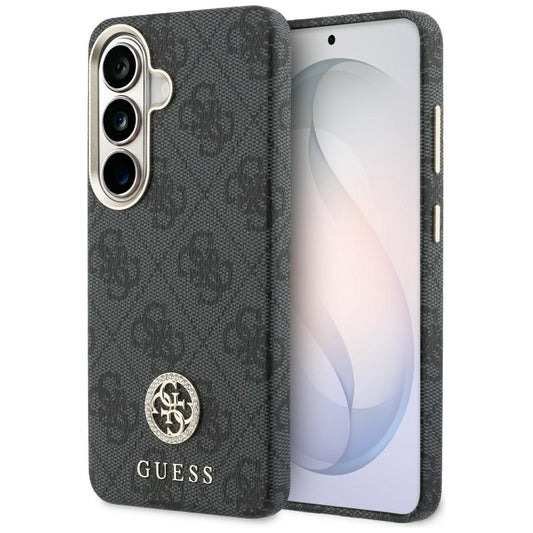 MagSafe torbica za Samsung Galaxy S26 S942, Guess, Rhinestone Round Logo, Crna