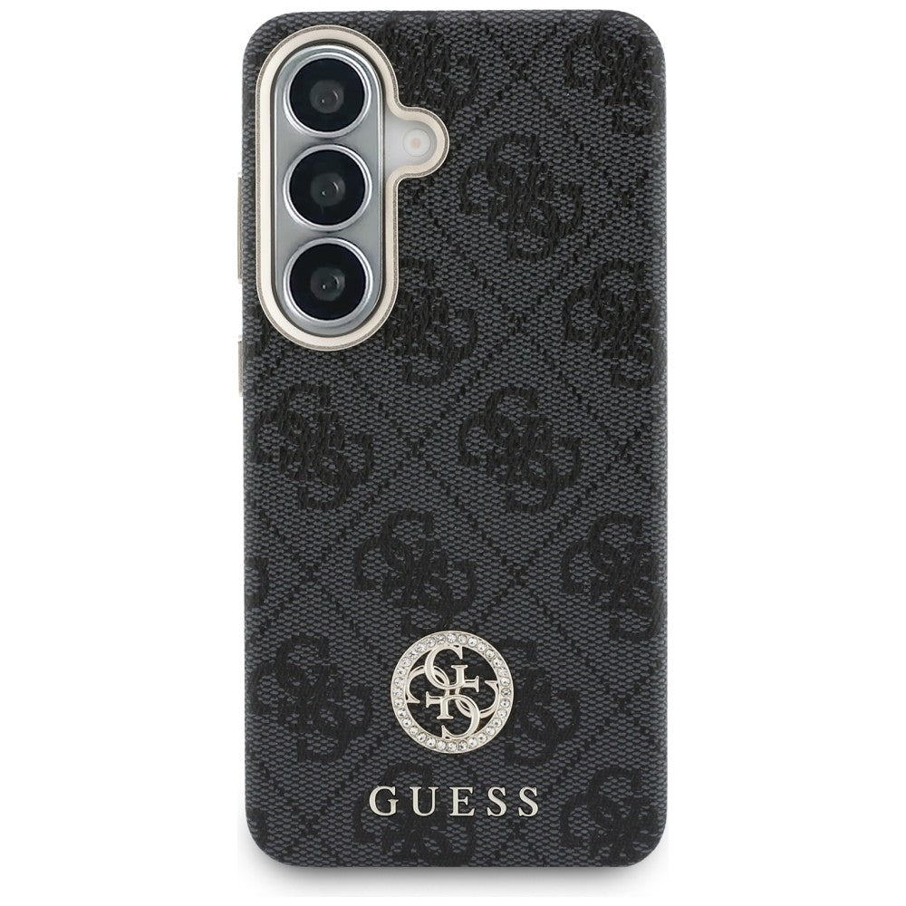MagSafe torbica za Samsung Galaxy S26 S942, Guess, Rhinestone Round Logo, Crna