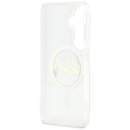 MagSafe maska za Samsung Galaxy S26 S942, Karl Lagerfeld, IML Choupette Karl Script Logo, Bijela