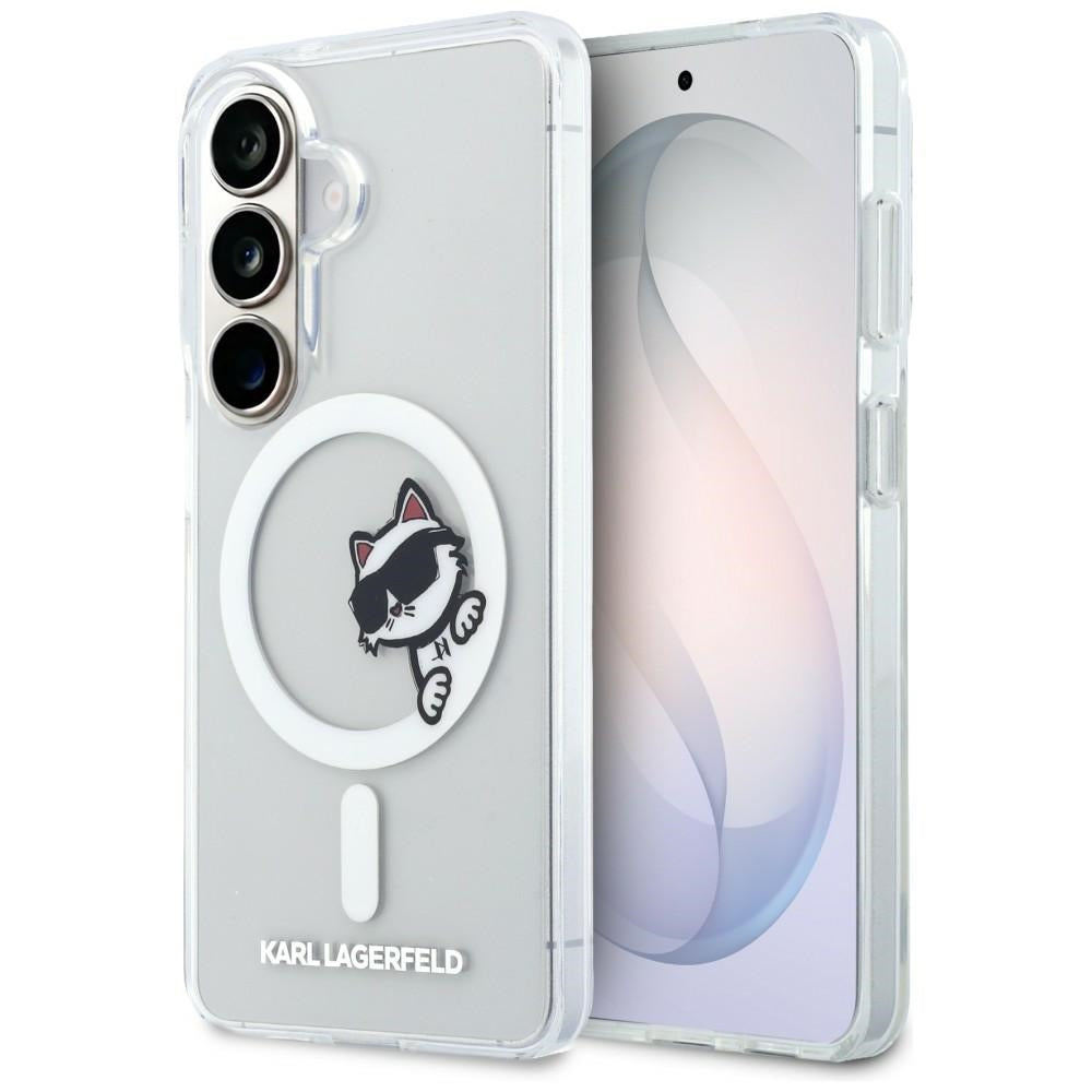 MagSafe maskica za Samsung Galaxy S26 S942, Karl Lagerfeld, IML Choupette Peekaboo Logo, Bijela
