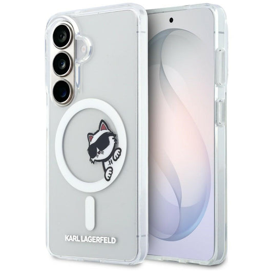MagSafe maskica za Samsung Galaxy S26 S942, Karl Lagerfeld, IML Choupette Peekaboo Logo, Bijela