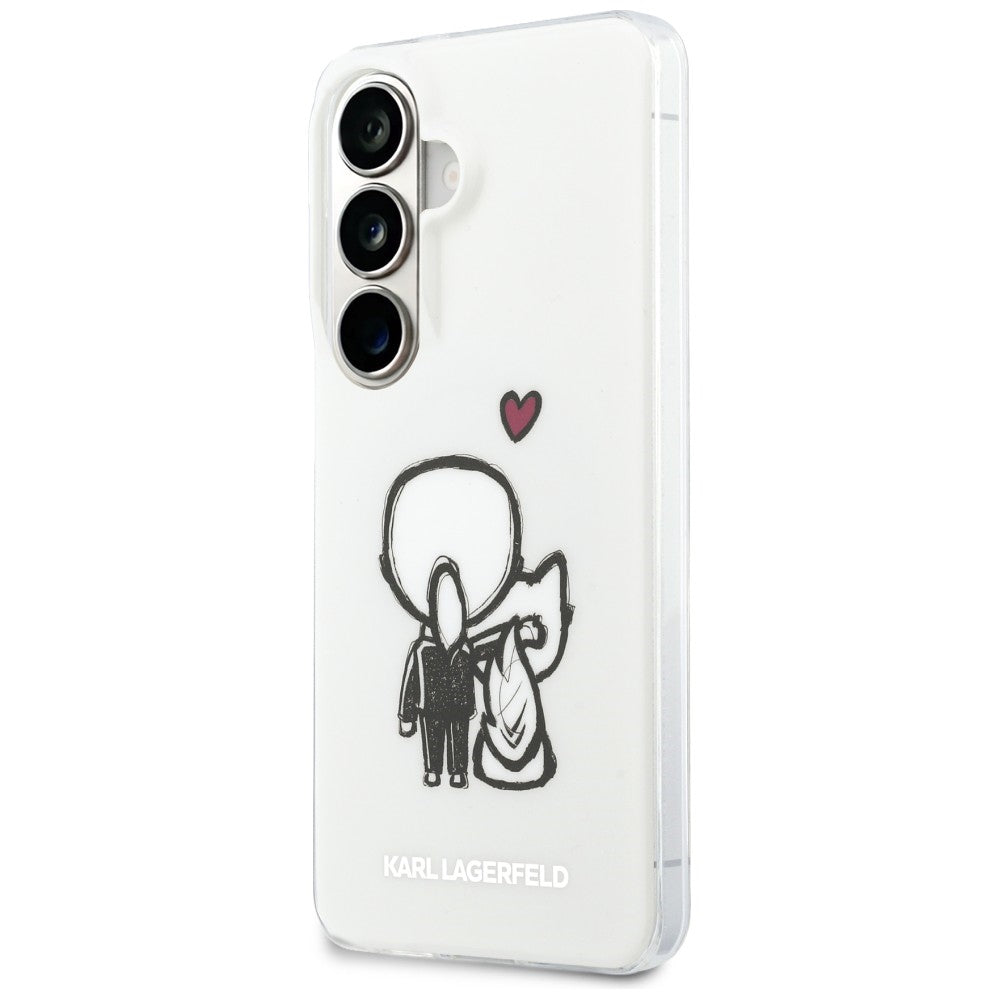 MagSafe maska za Samsung Galaxy S26 S942, Karl Lagerfeld, IML Karl & Choupette Back Logo, Bijela