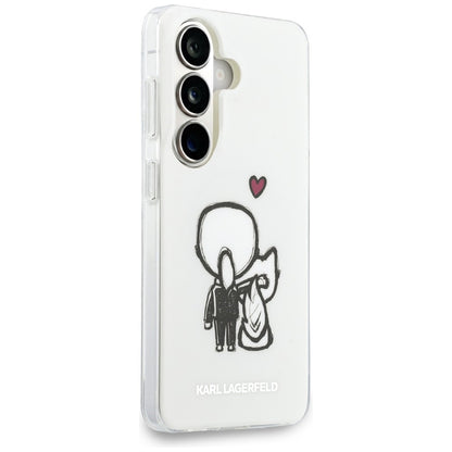 MagSafe maska za Samsung Galaxy S26 S942, Karl Lagerfeld, IML Karl & Choupette Back Logo, Bijela