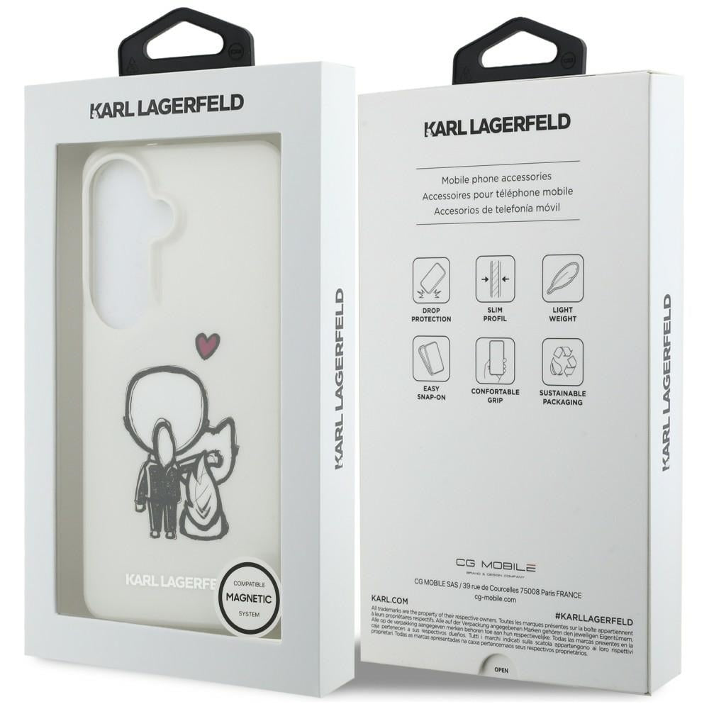 MagSafe maska za Samsung Galaxy S26 S942, Karl Lagerfeld, IML Karl & Choupette Back Logo, Bijela
