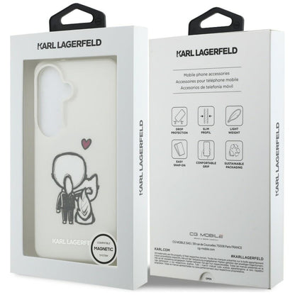 MagSafe maska za Samsung Galaxy S26 S942, Karl Lagerfeld, IML Karl & Choupette Back Logo, Bijela
