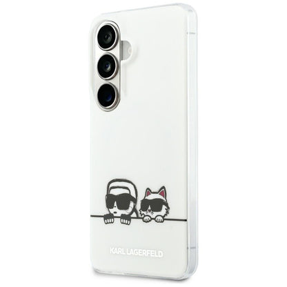 Futrola MagSafe za Samsung Galaxy S26 S942, Karl Lagerfeld, IML Karl & Choupette Peekaboo Logo, Bijela