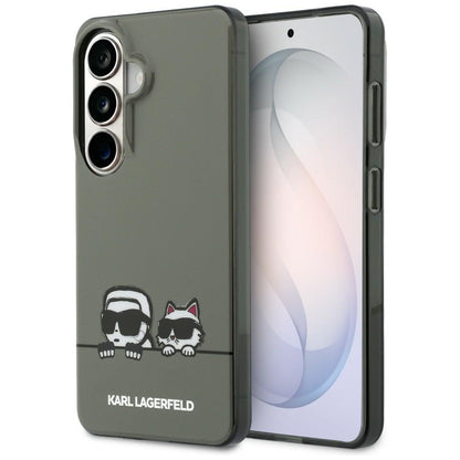 Futrola MagSafe za Samsung Galaxy S26 S942, Karl Lagerfeld, IML Karl & Choupette Peekaboo Logo, Crna