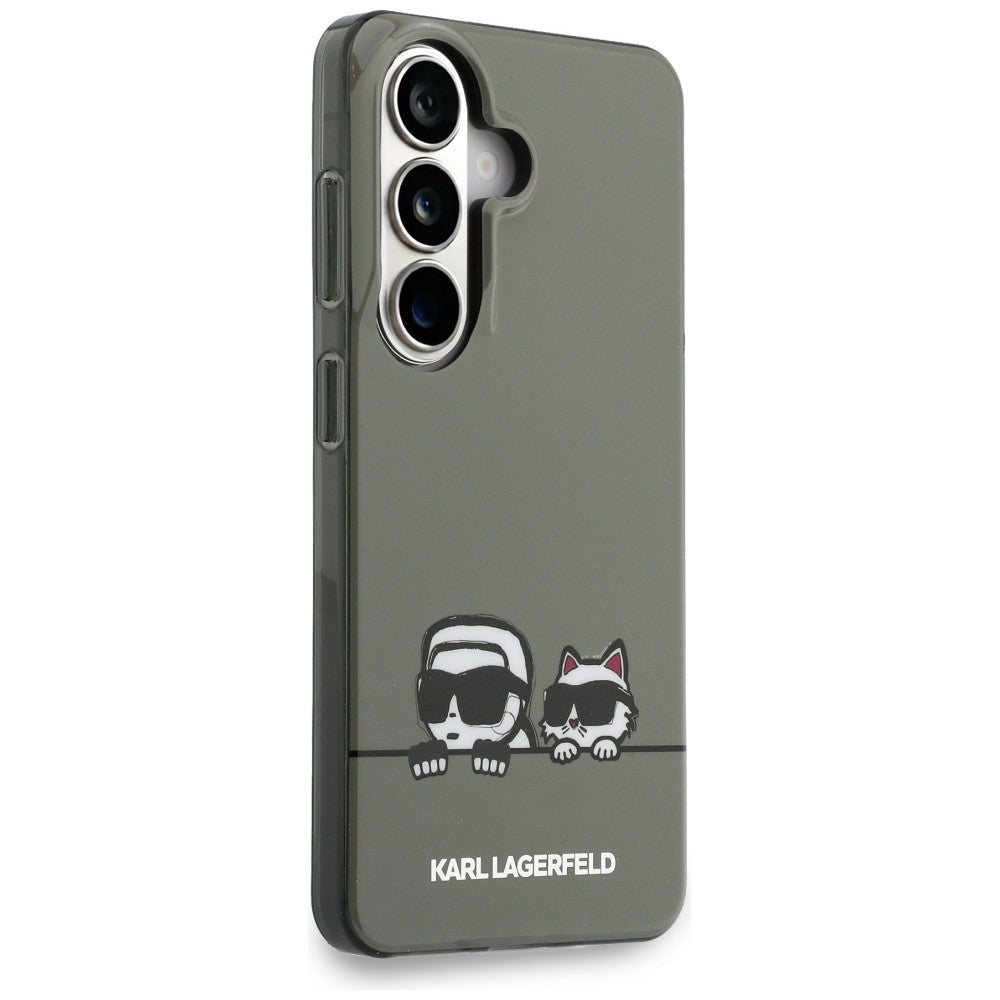 Futrola MagSafe za Samsung Galaxy S26 S942, Karl Lagerfeld, IML Karl & Choupette Peekaboo Logo, Crna