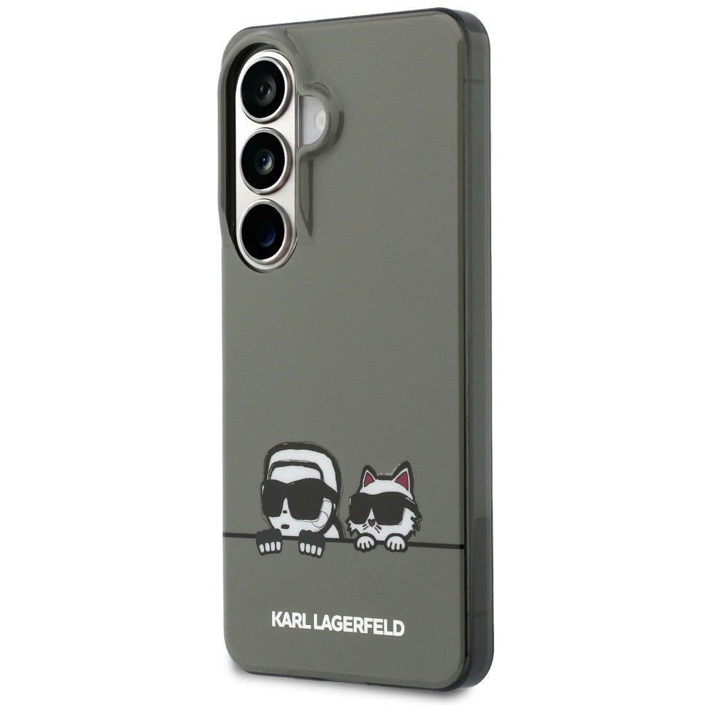 Futrola MagSafe za Samsung Galaxy S26 S942, Karl Lagerfeld, IML Karl & Choupette Peekaboo Logo, Crna