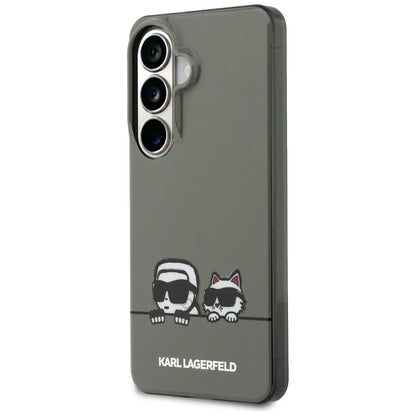 Futrola MagSafe za Samsung Galaxy S26 S942, Karl Lagerfeld, IML Karl & Choupette Peekaboo Logo, Crna