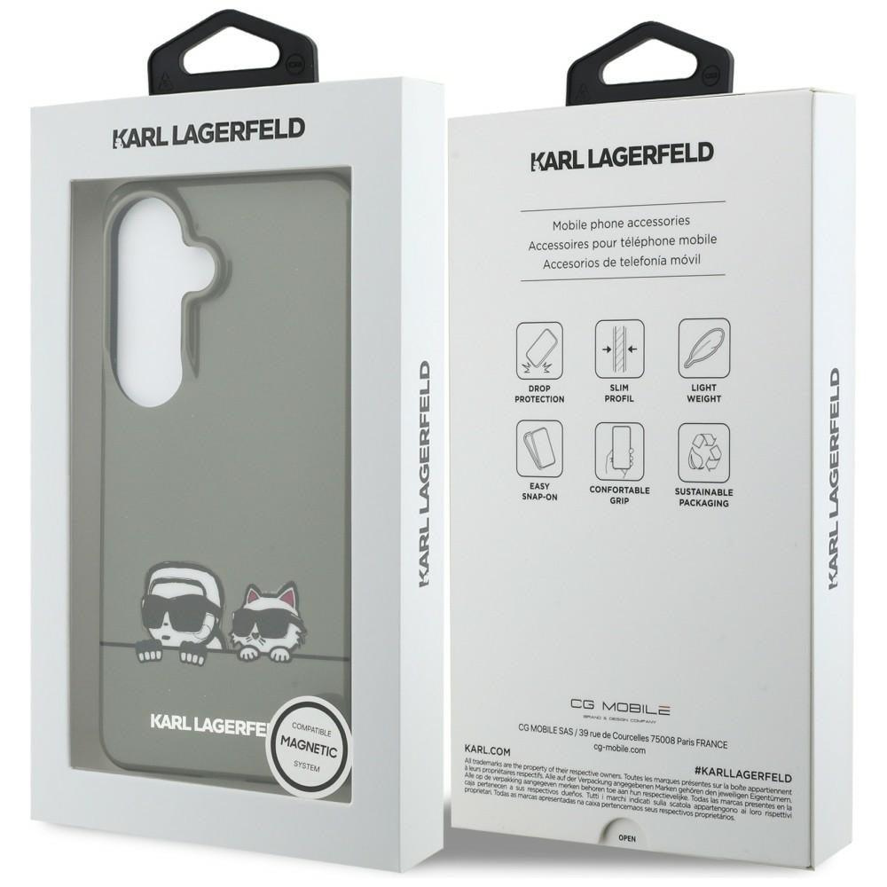 Futrola MagSafe za Samsung Galaxy S26 S942, Karl Lagerfeld, IML Karl & Choupette Peekaboo Logo, Crna