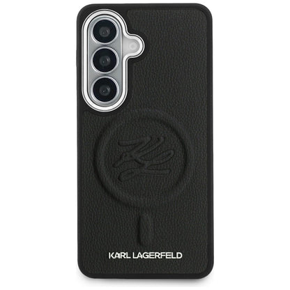 Futrola MagSafe za Samsung Galaxy S26 S942, Karl Lagerfeld, Initial Logo Debossed, Crna