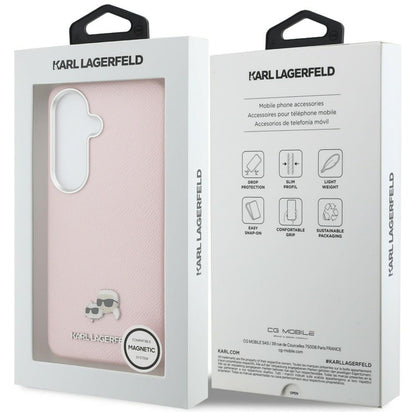 MagSafe futrola za Samsung Galaxy S26 S942, Karl Lagerfeld, Karl & Choupette Head's Pin, Roza