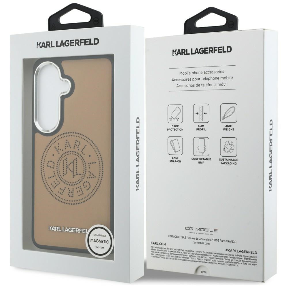 Futrola MagSafe za Samsung Galaxy S26 S942, Karl Lagerfeld, Karl Round Point Logo, Smeđa