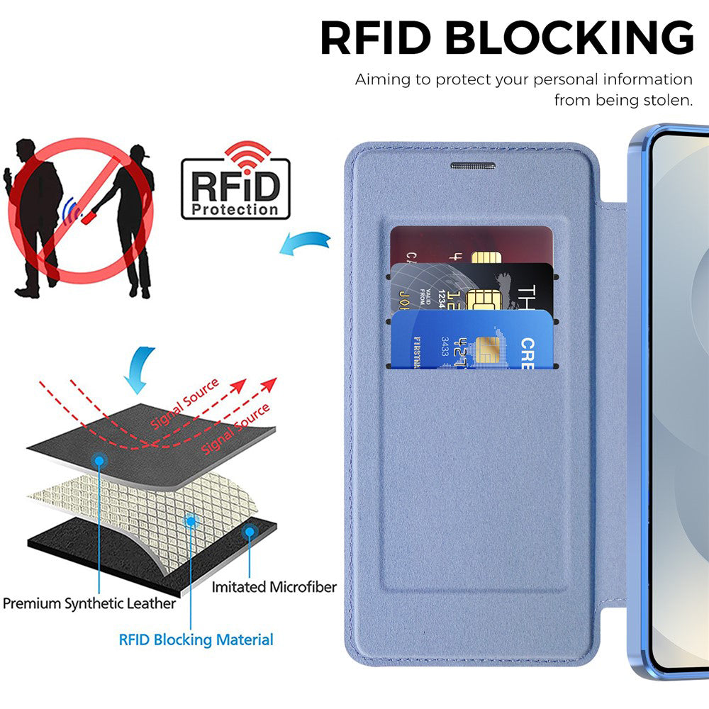 MagSafe futrola za Samsung Galaxy S26, Techsuit, SmartMag Book, Plava