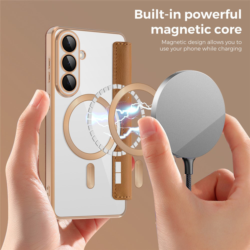 Futrola MagSafe za Samsung Galaxy S26, Techsuit, SmartMag Book, Smeđa