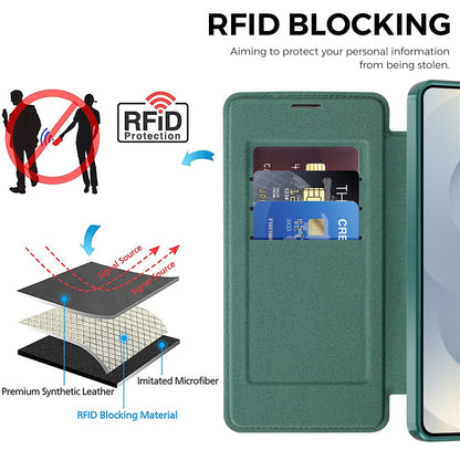 Futrola MagSafe za Samsung Galaxy S26, Techsuit, SmartMag Book, Zelena