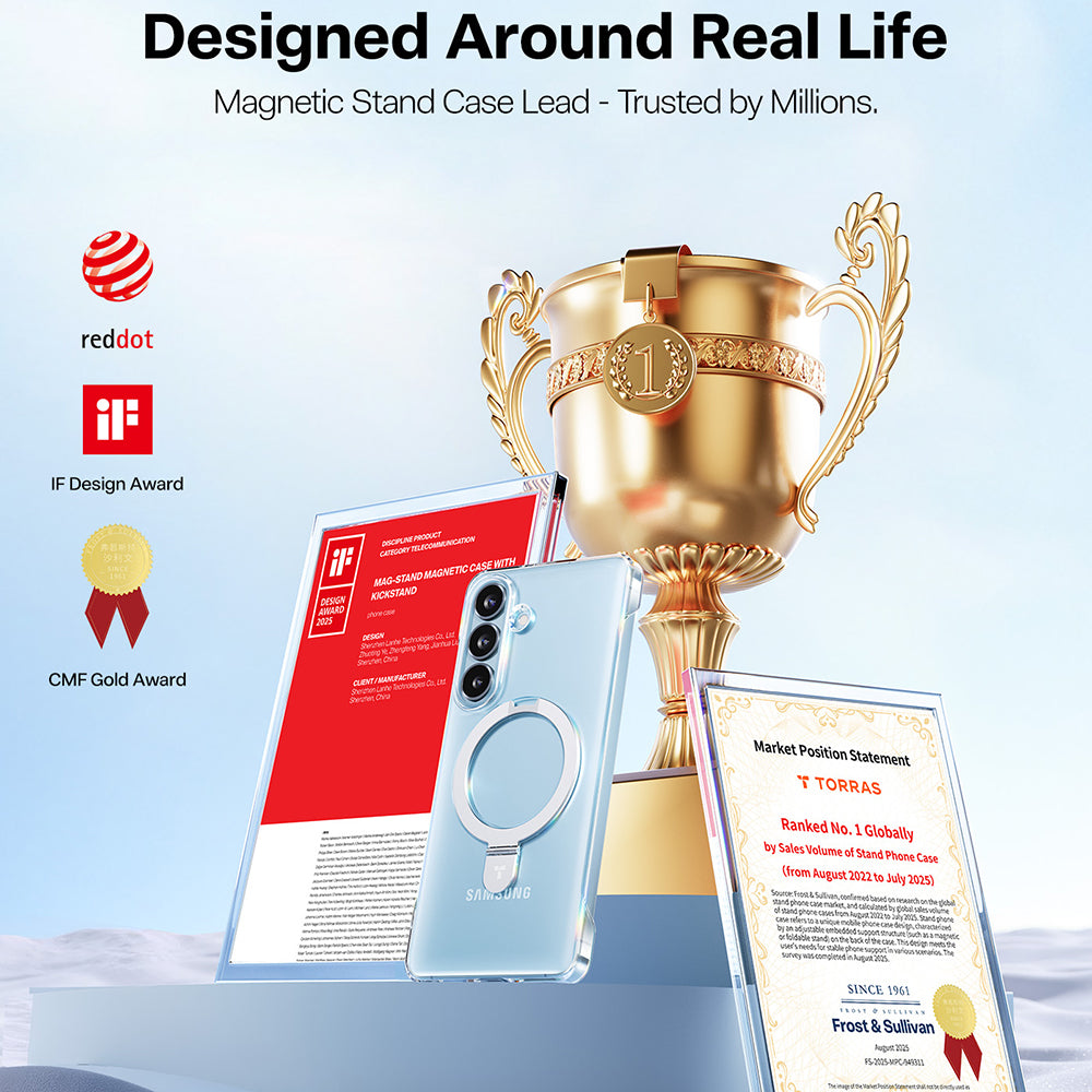 Futrola MagSafe za Samsung Galaxy S26, Torras, Ostand Slim, Prozirna