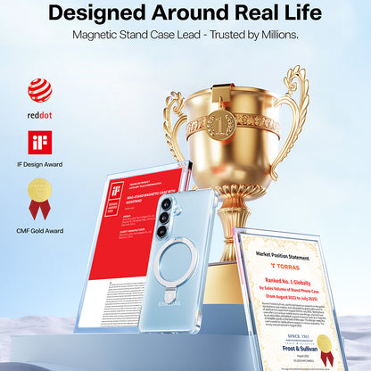 Futrola MagSafe za Samsung Galaxy S26, Torras, Ostand Slim, Prozirna