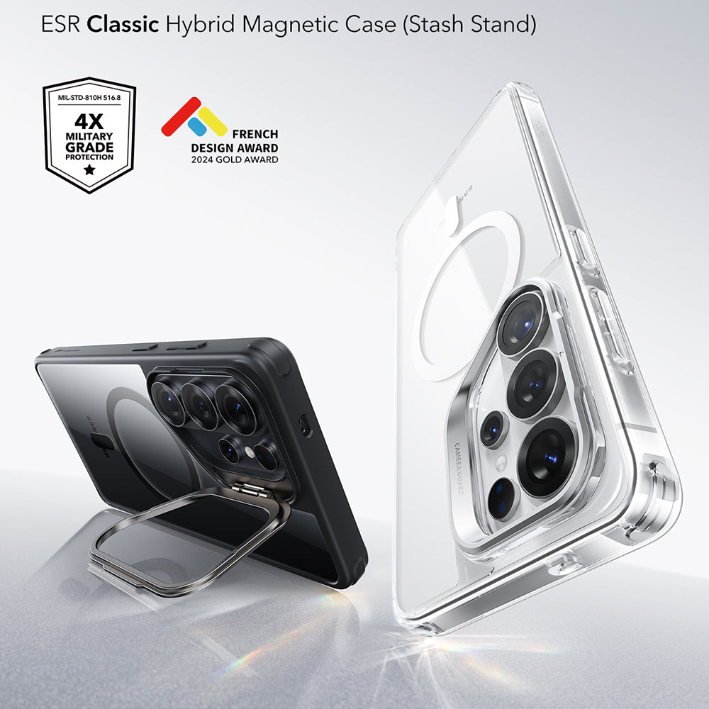 Futrola MagSafe za Samsung Galaxy S26 Ultra, ESR, Classic Hybrid Kickstand, Crno Prozirna