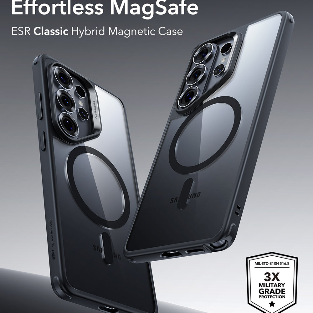 Futrola MagSafe za Samsung Galaxy S26 Ultra, ESR, Classic Hybrid, Crno Prozirna