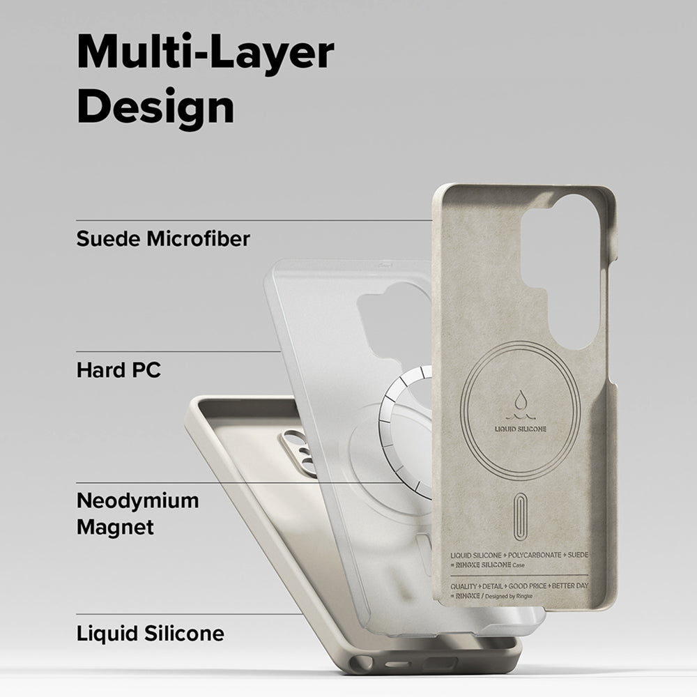 MagSafe futrola za Samsung Galaxy S26 Ultra S948, Ringke, Silikon, Krem